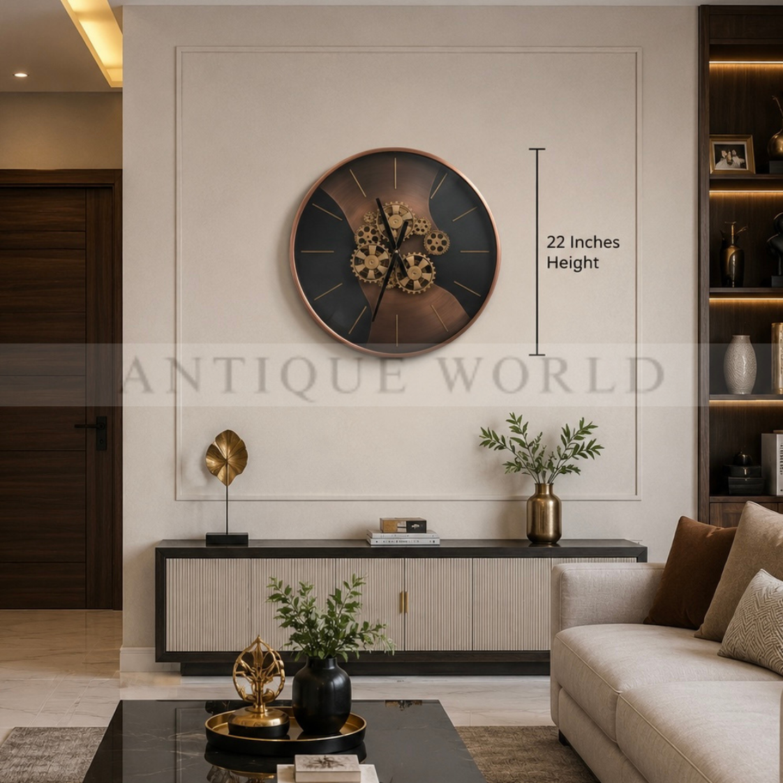 Elite Bronze Skeleton Wall Clock