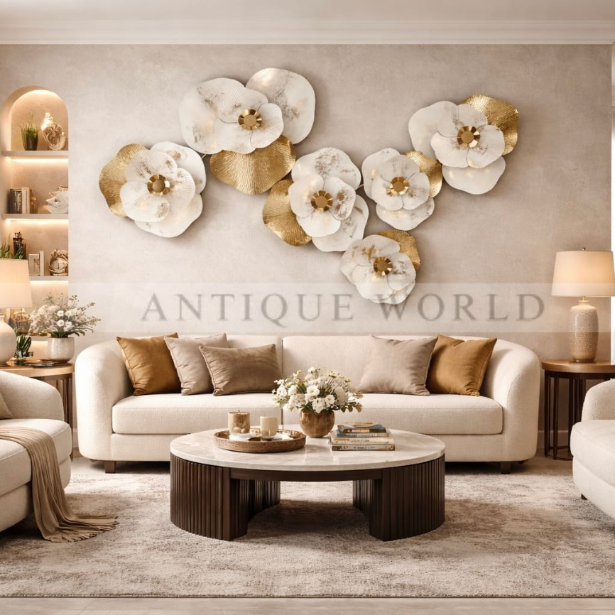 Pearl & Gold Symphony 3D Wall Installation
