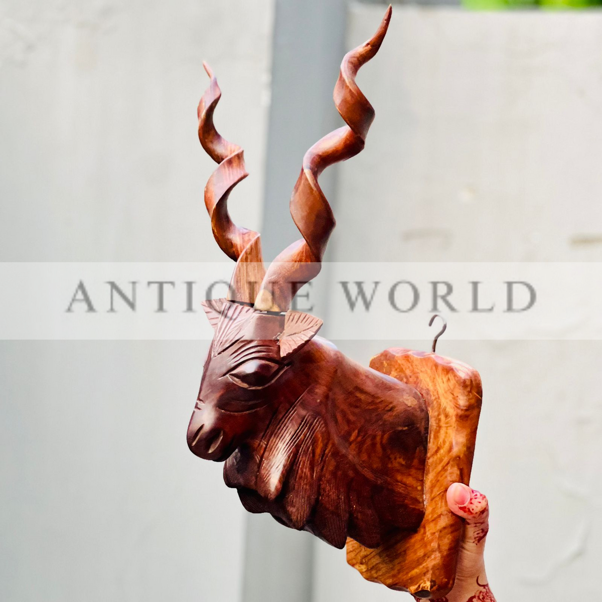 Handcrafted Solid Sheesham Wood Markhor Wall Decor
