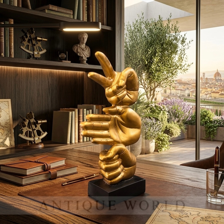 Modern Triple Hand Gesture Sculpture