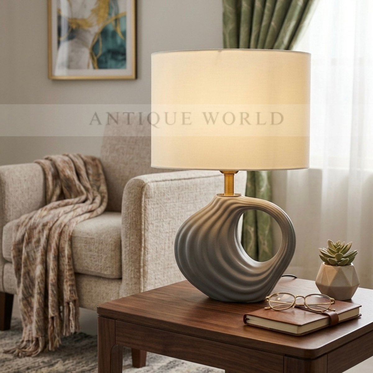 The Ripple Sculptural Bedside Lamp 1 pc