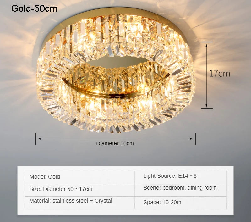 Crystal Flush Mount Ceiling Light