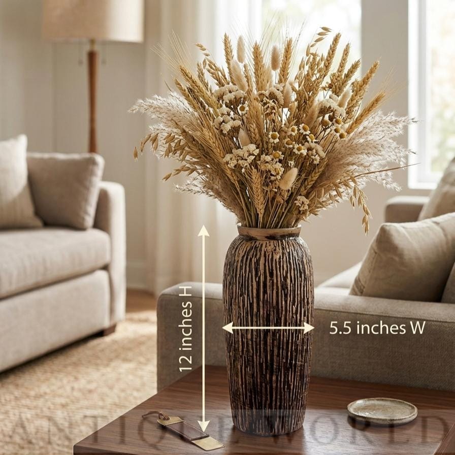 Brindled Clay Tall Urn Vase