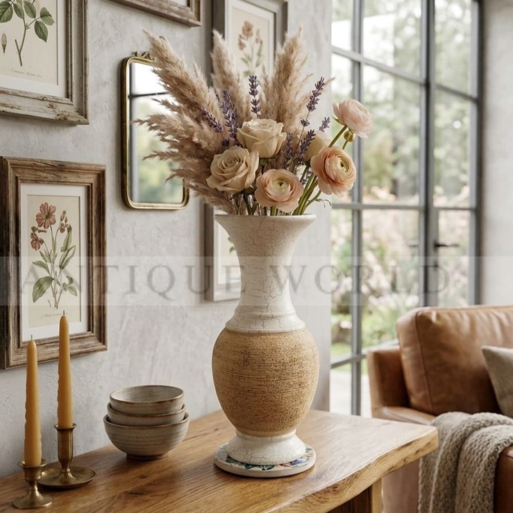 Antiqua Earthy Twin-Tone Antique  Vase