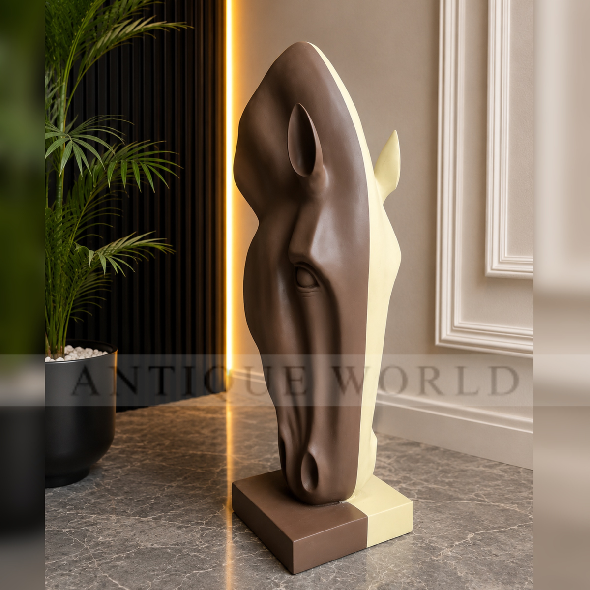 Midnight Stallion Horse Head Sculpture