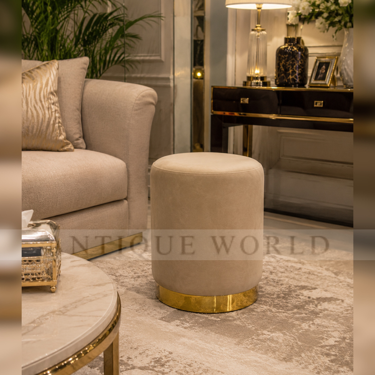 Prestige Leather Accent Stool
