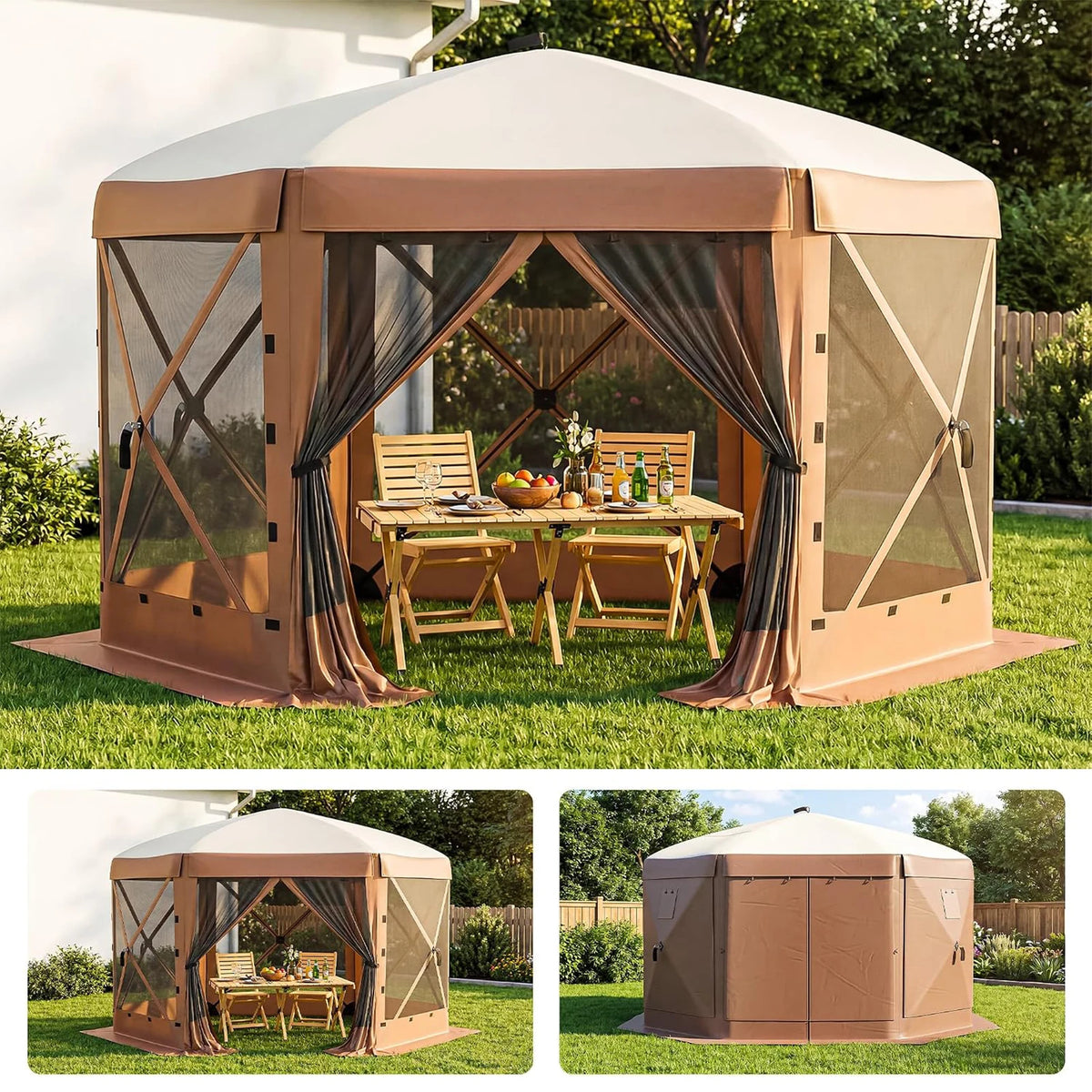 Screened Pop-Up Gazebo 11x11 ft