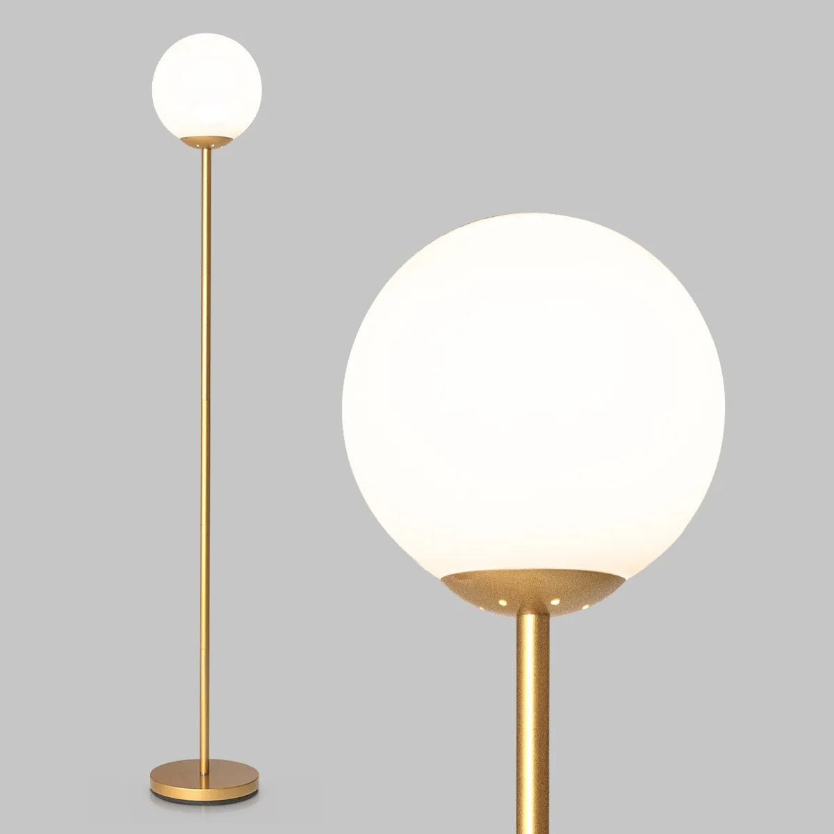 Glass Globe LED Floor Lamp