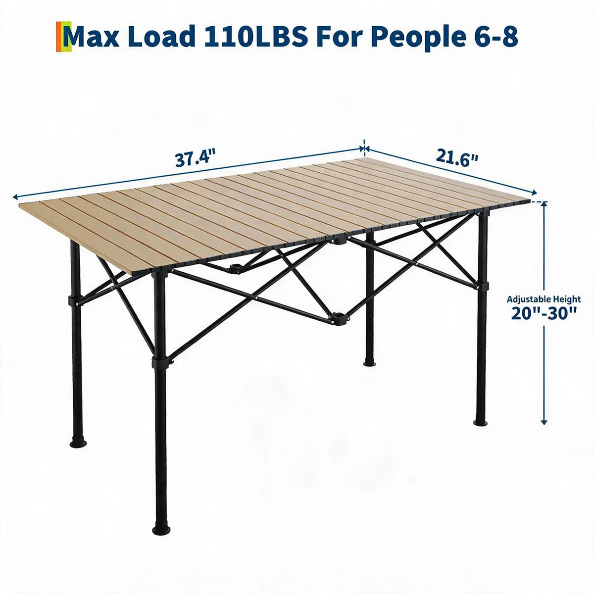 Adjustable Roll-Up Camping Table