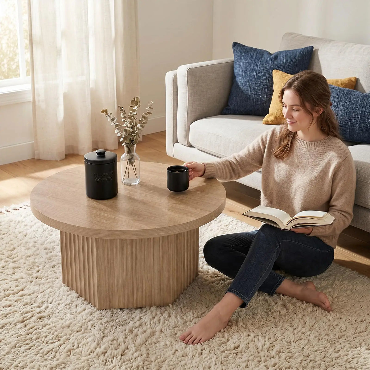 Fluted Drum Coffee Table