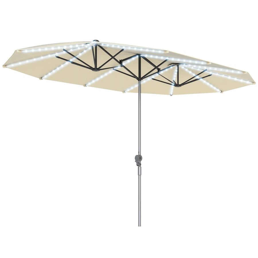 15ft Solar-Light Patio Umbrella