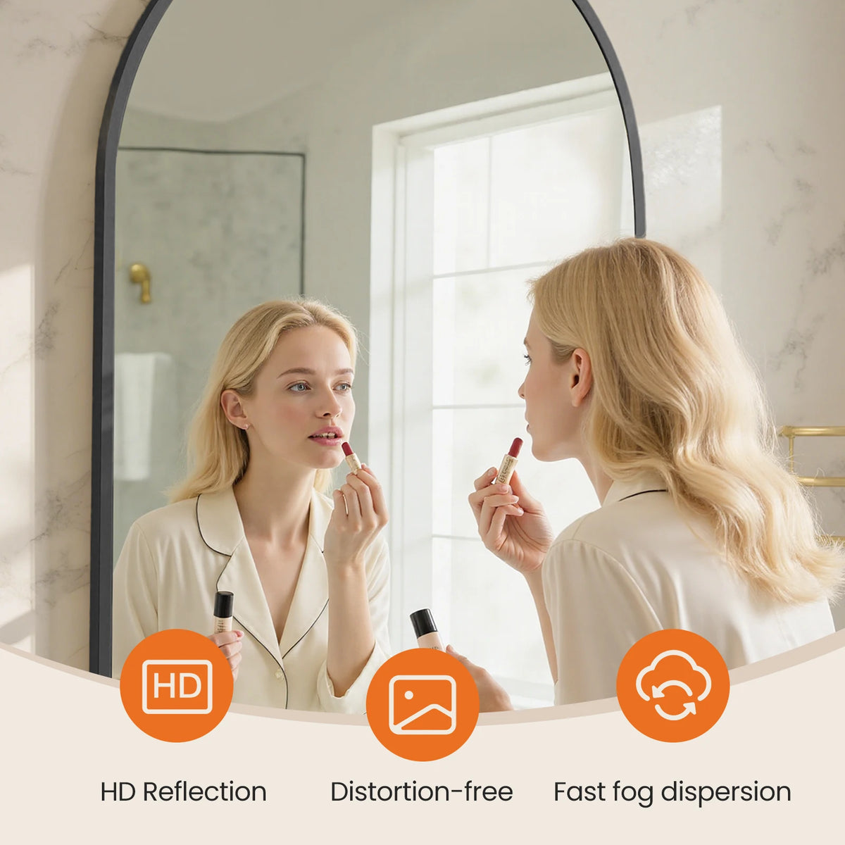 Arched Aluminum Wall Mirror