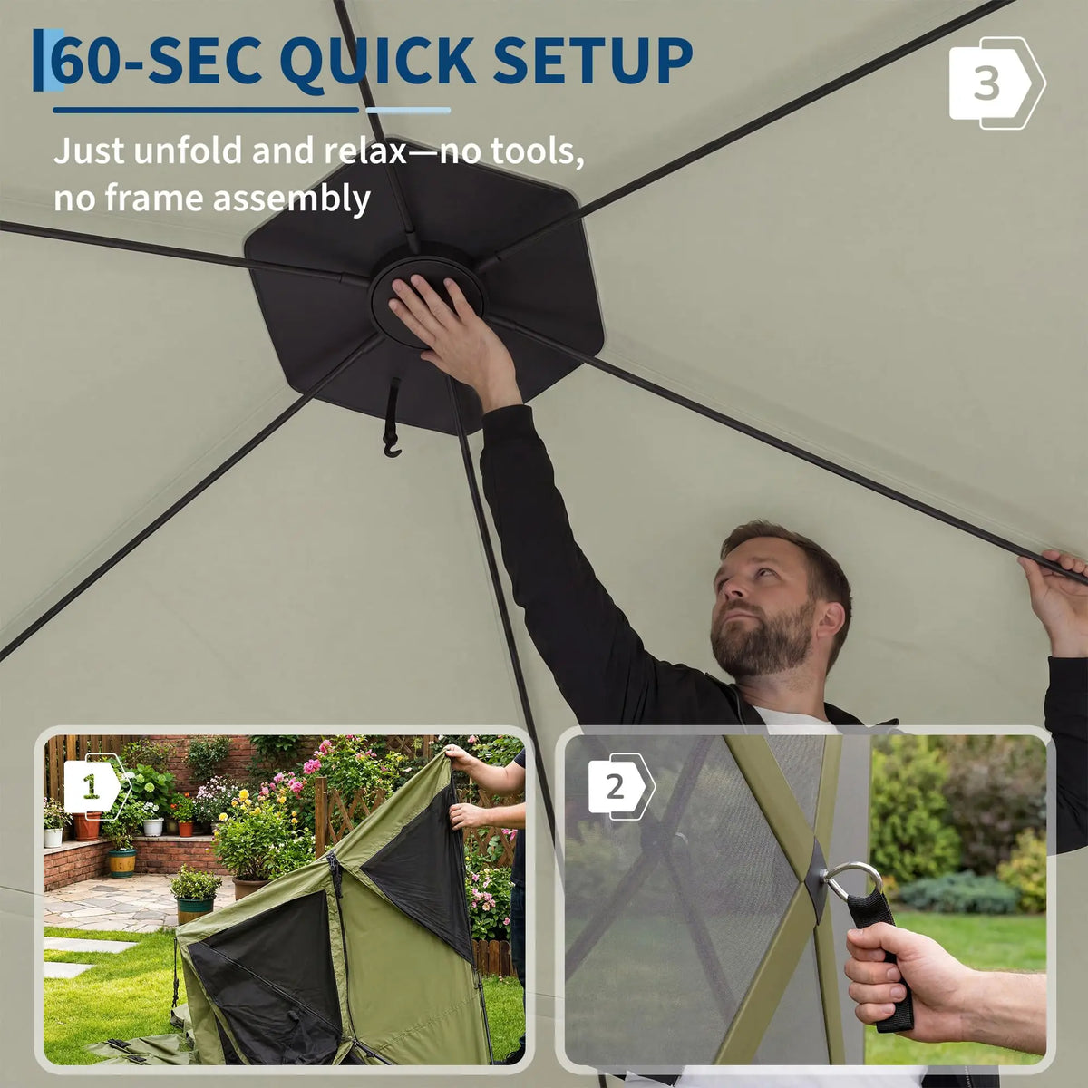 Screened Pop-Up Gazebo 11x11 ft