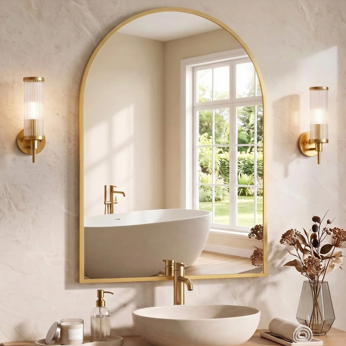 Arched Aluminum Wall Mirror