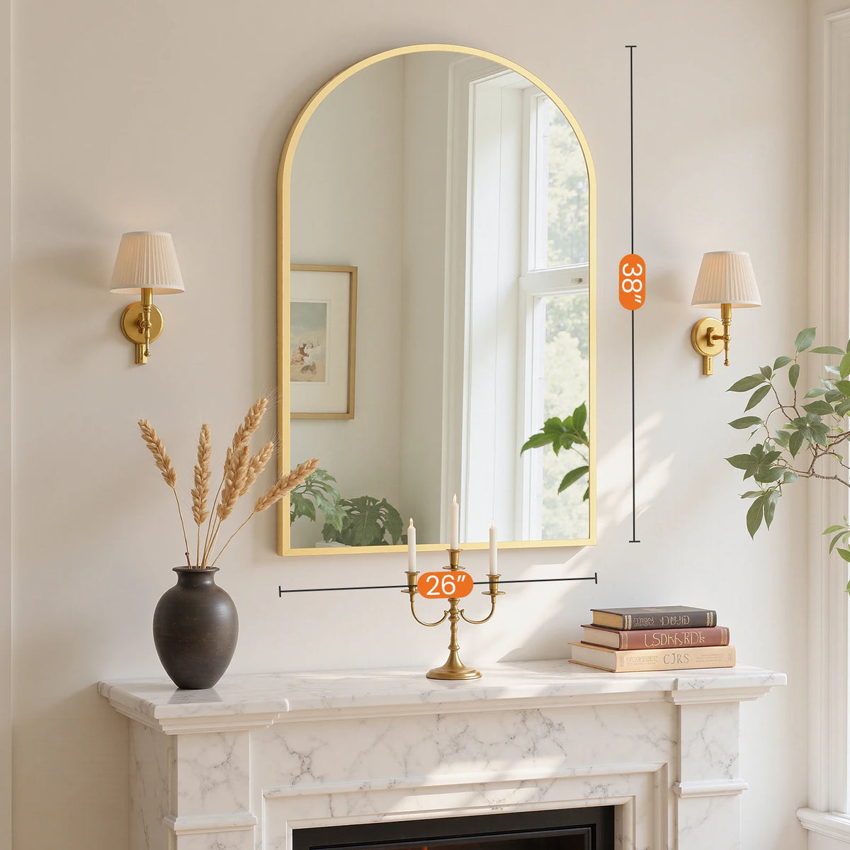 Arched Aluminum Wall Mirror