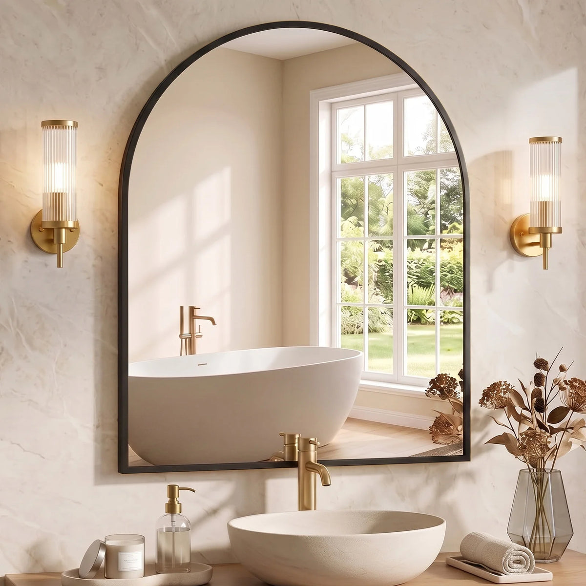 Arched Aluminum Wall Mirror