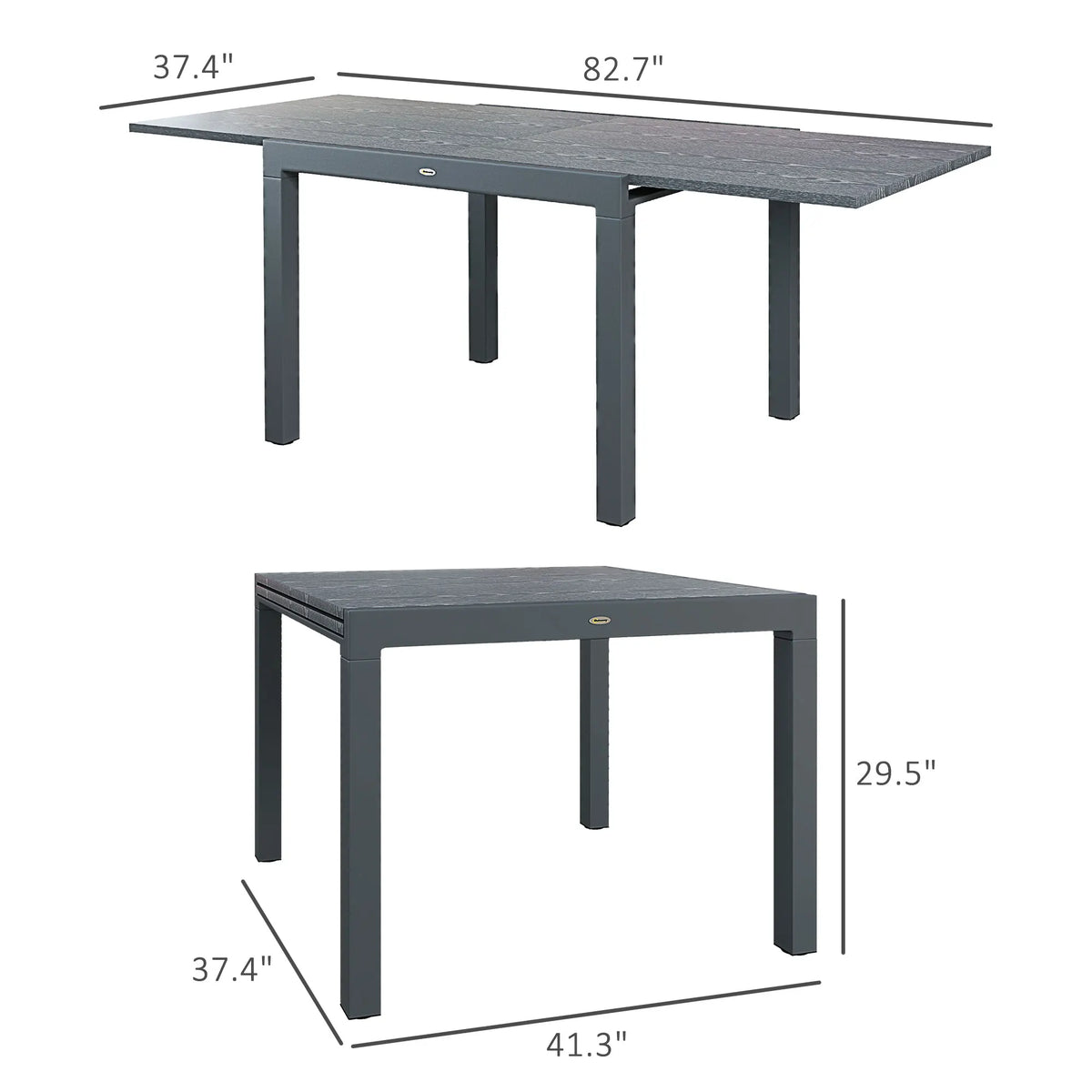Extendable Aluminum Patio Dining Table