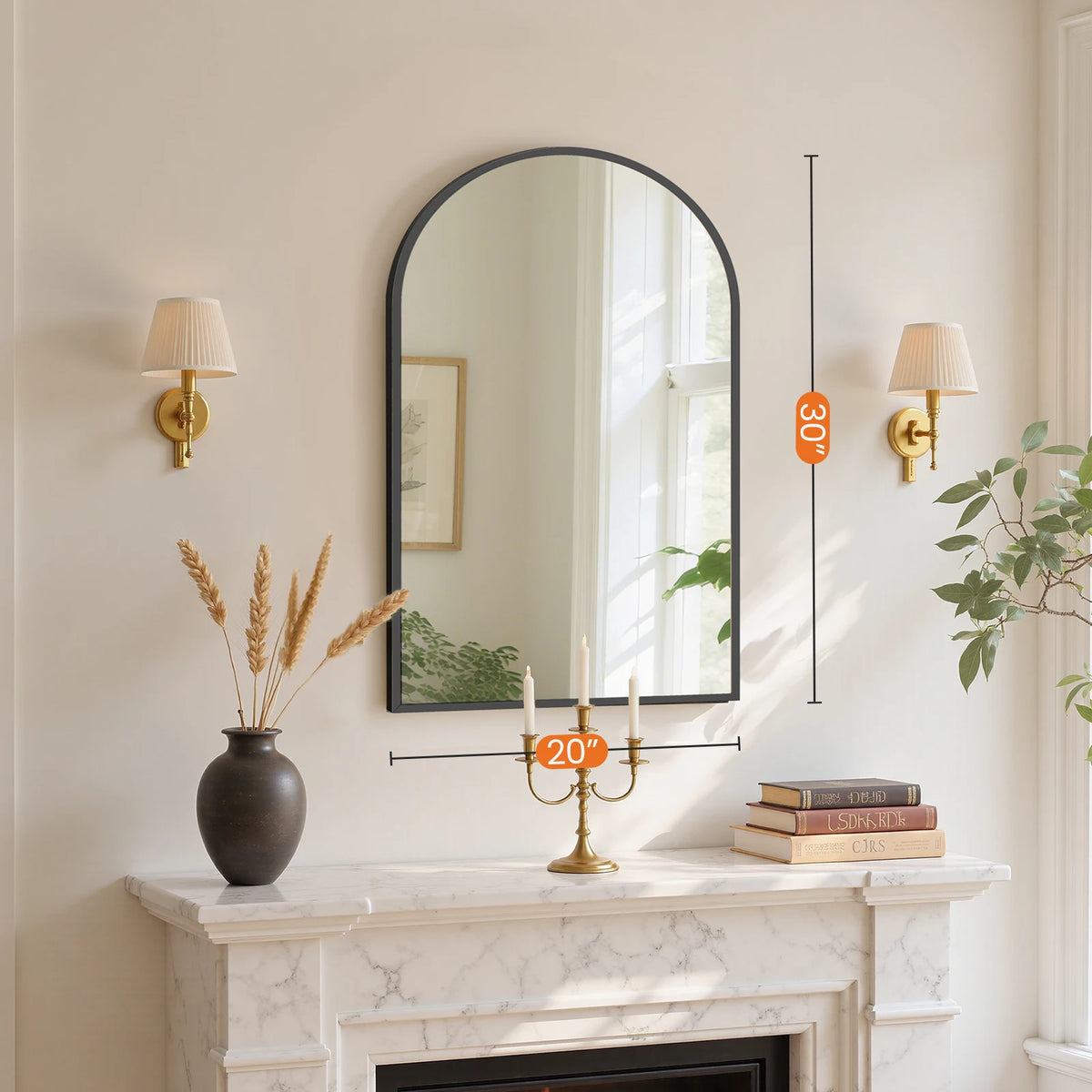 Arched Aluminum Wall Mirror