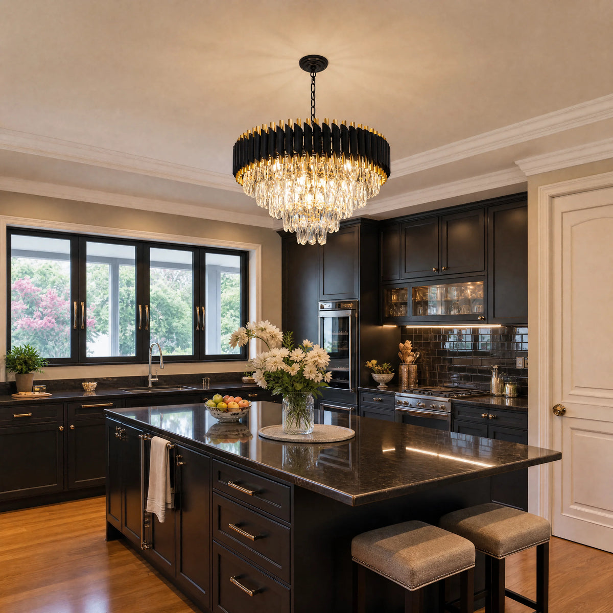 5-Tier Round Crystal Chandelier
