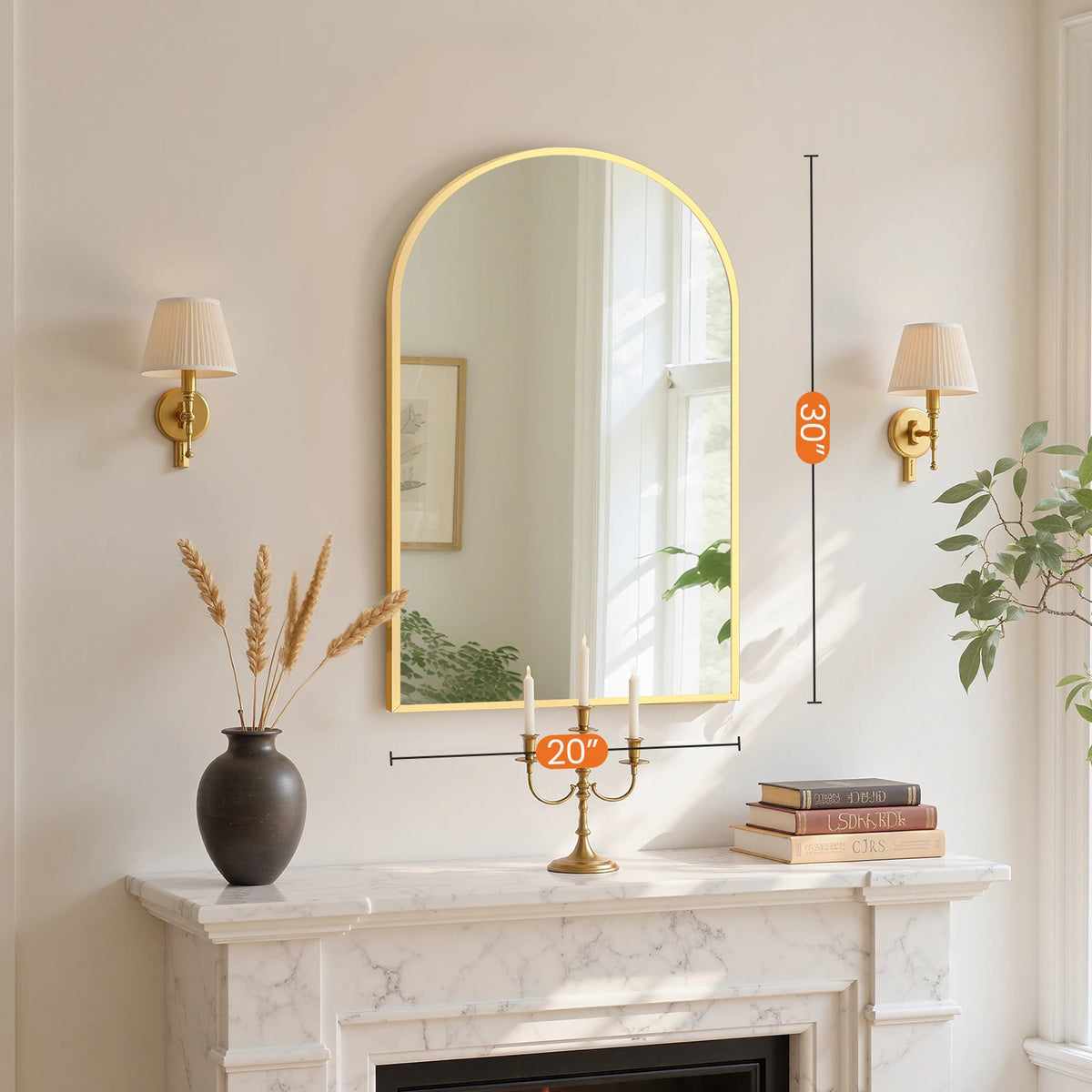 Arched Aluminum Wall Mirror