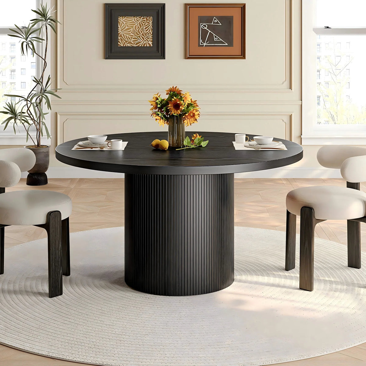 Fluted Round Dining Table