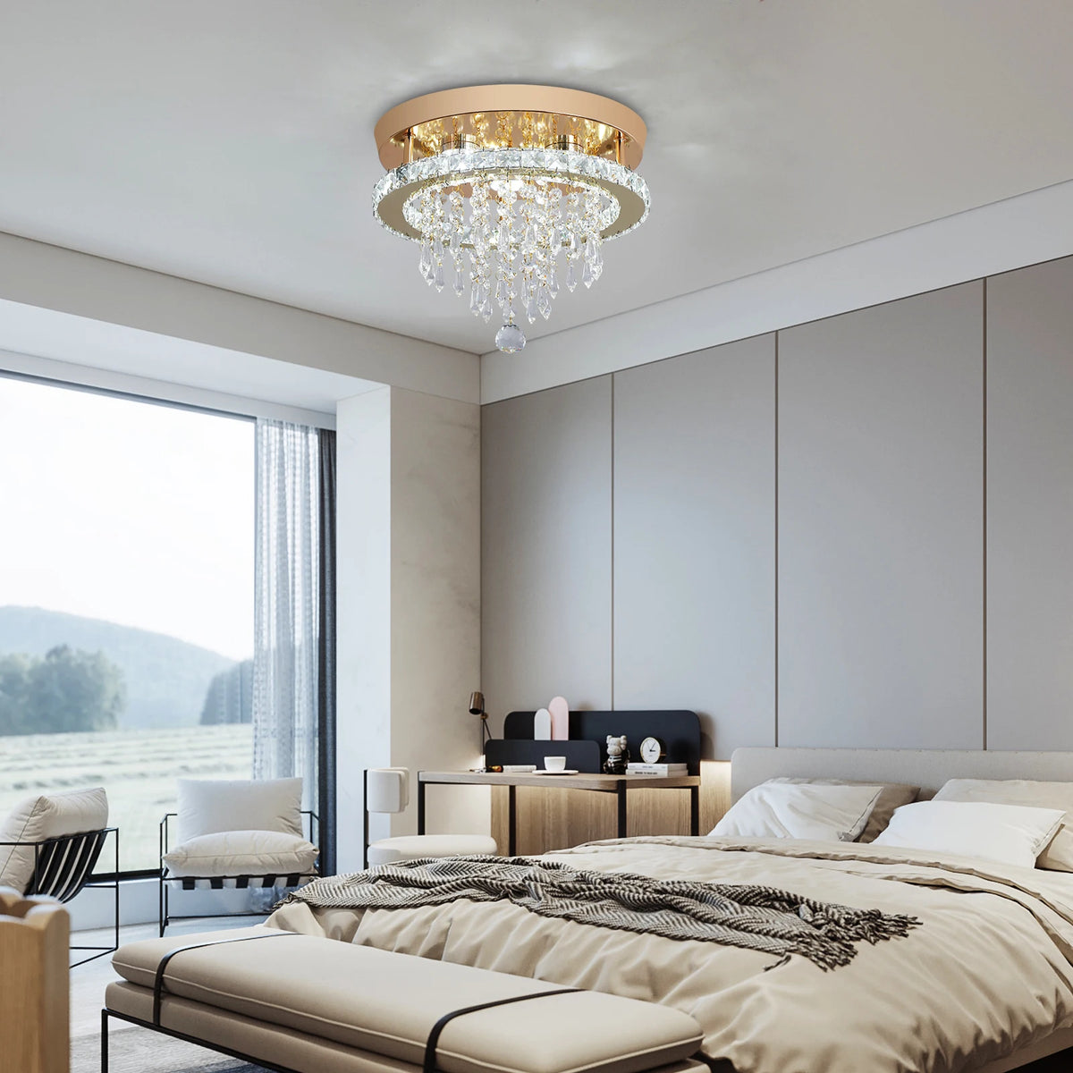 Gold Crystal LED Chandelier