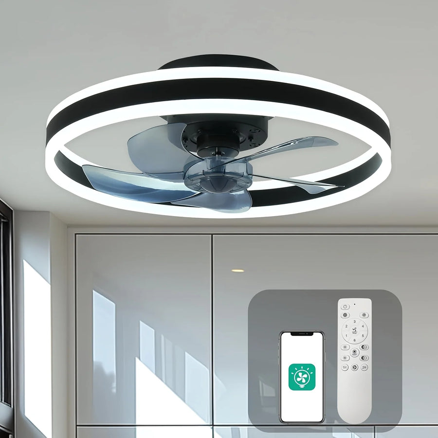 Flush Mount Ceiling Fan with Light