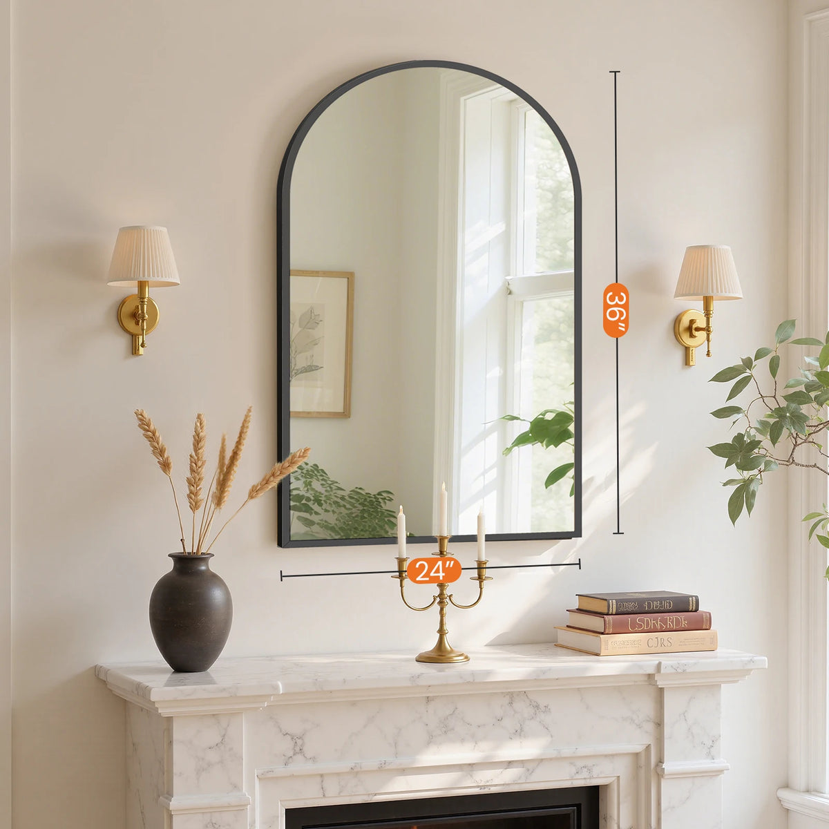 Arched Aluminum Wall Mirror