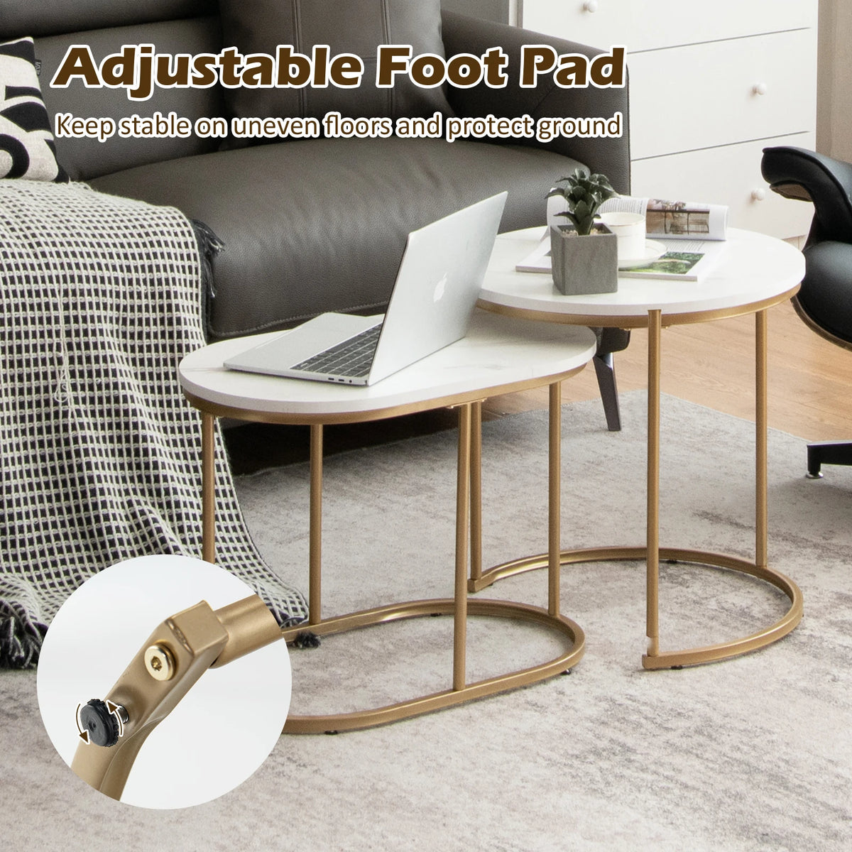 Marble Nesting Coffee Tables (Set of 2)