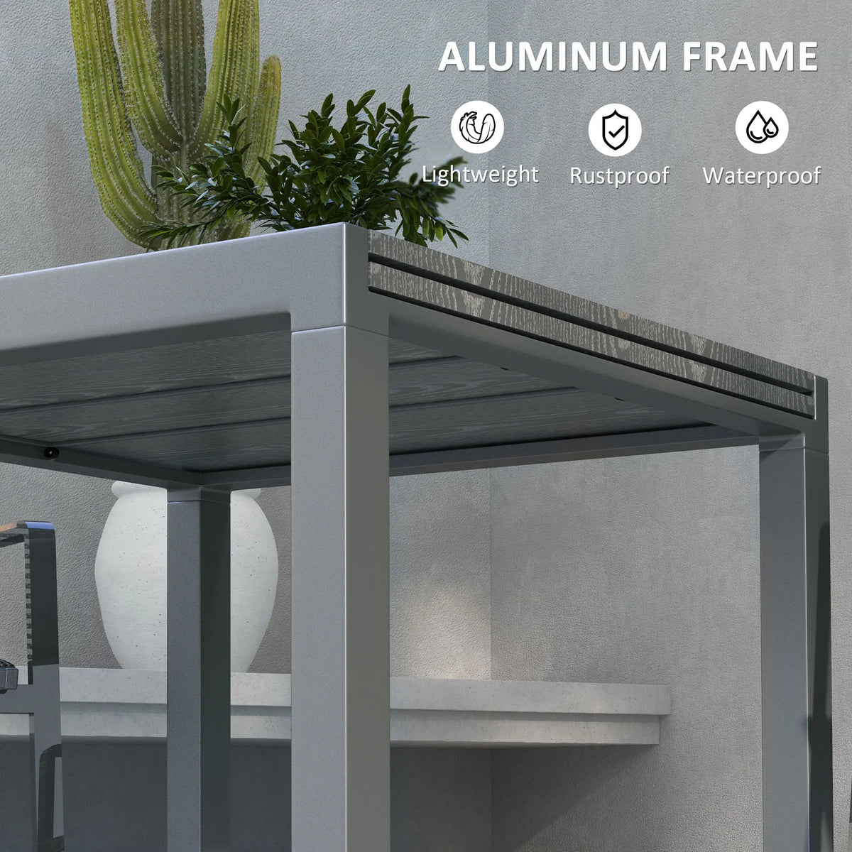 Extendable Aluminum Patio Dining Table