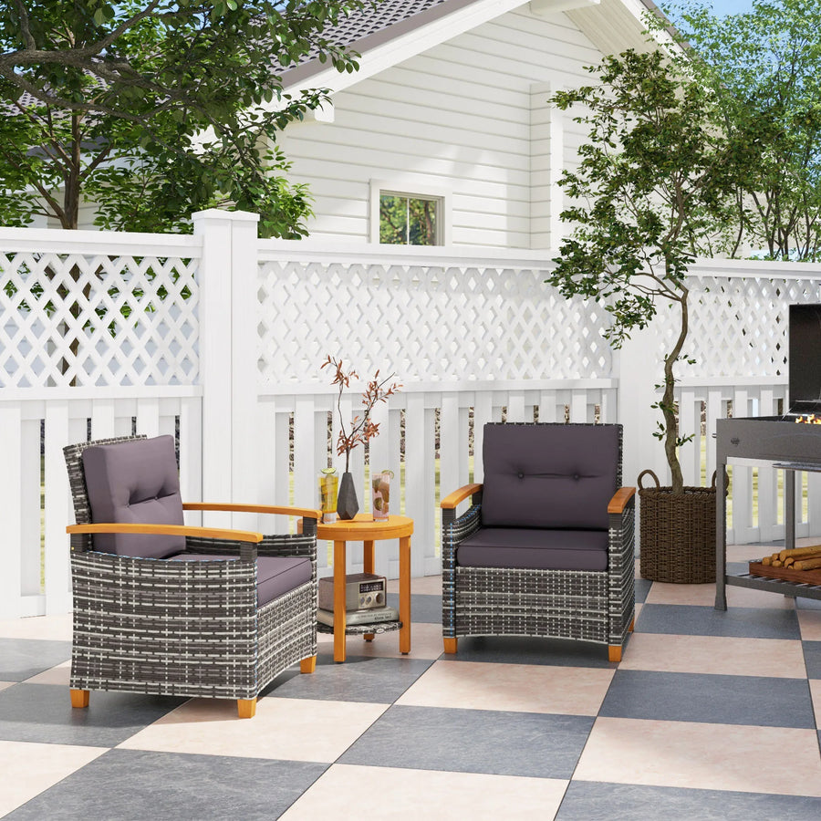 Gray Wicker Bistro Set