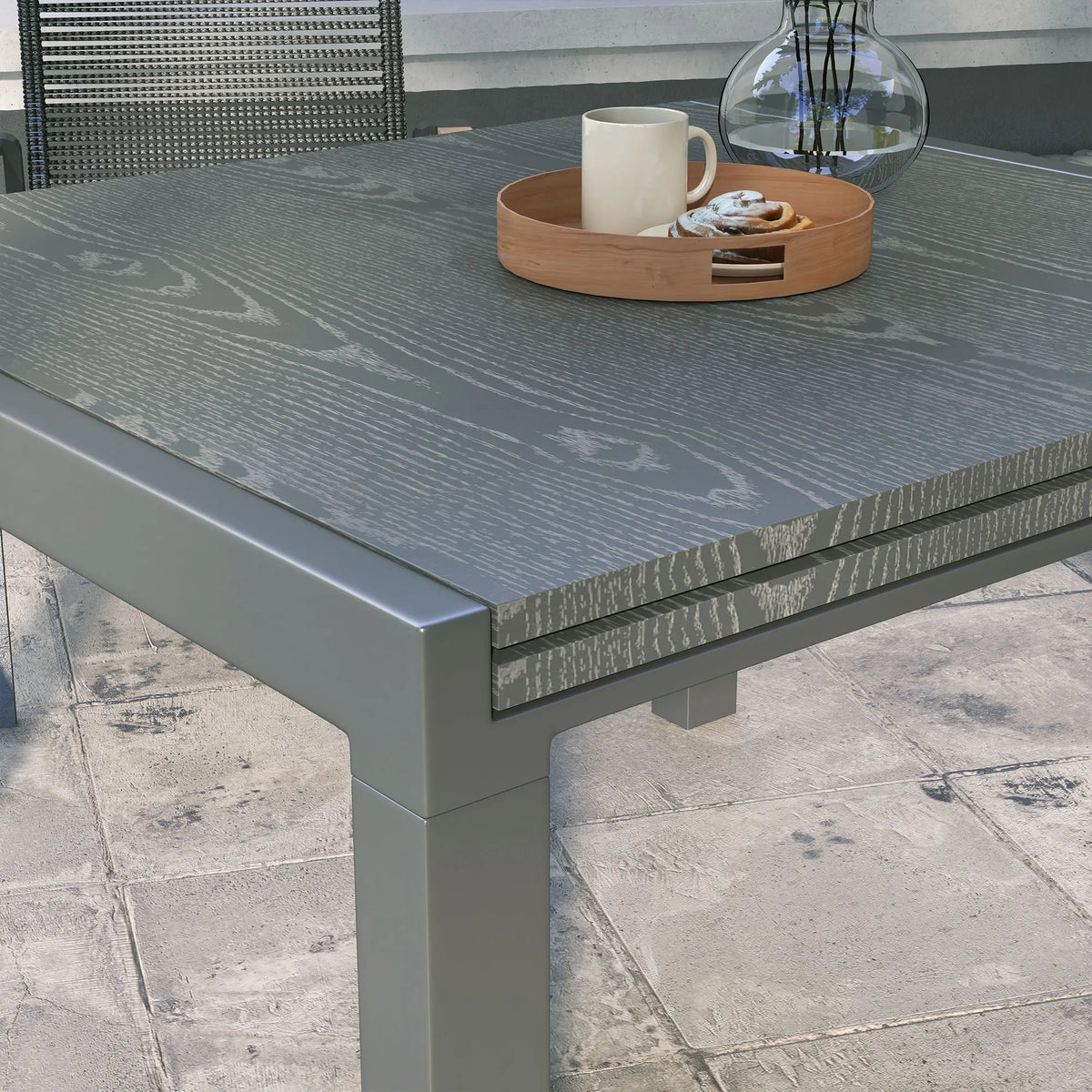 Extendable Aluminum Patio Dining Table