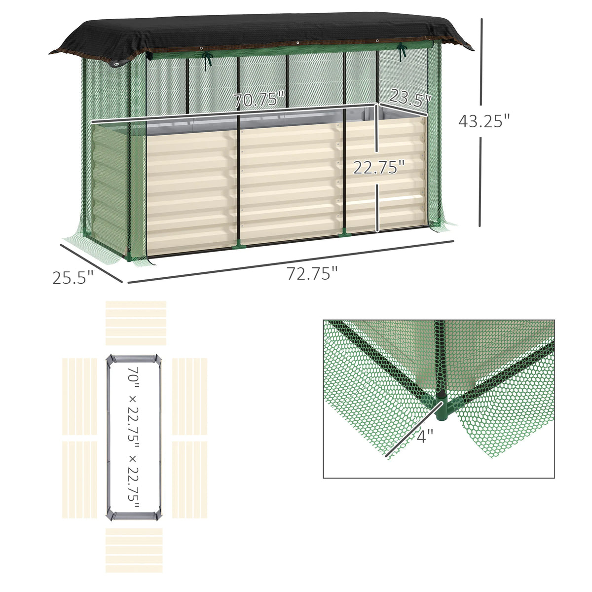 Raised Garden Bed with Crop Cage