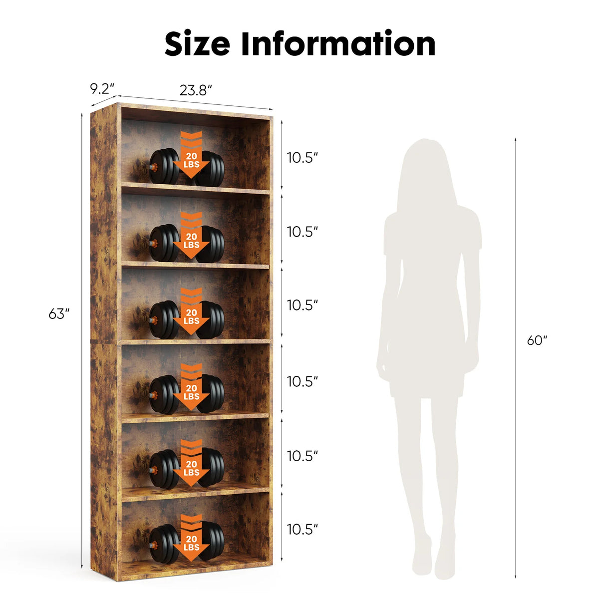 Tall Open Wooden Bookcase