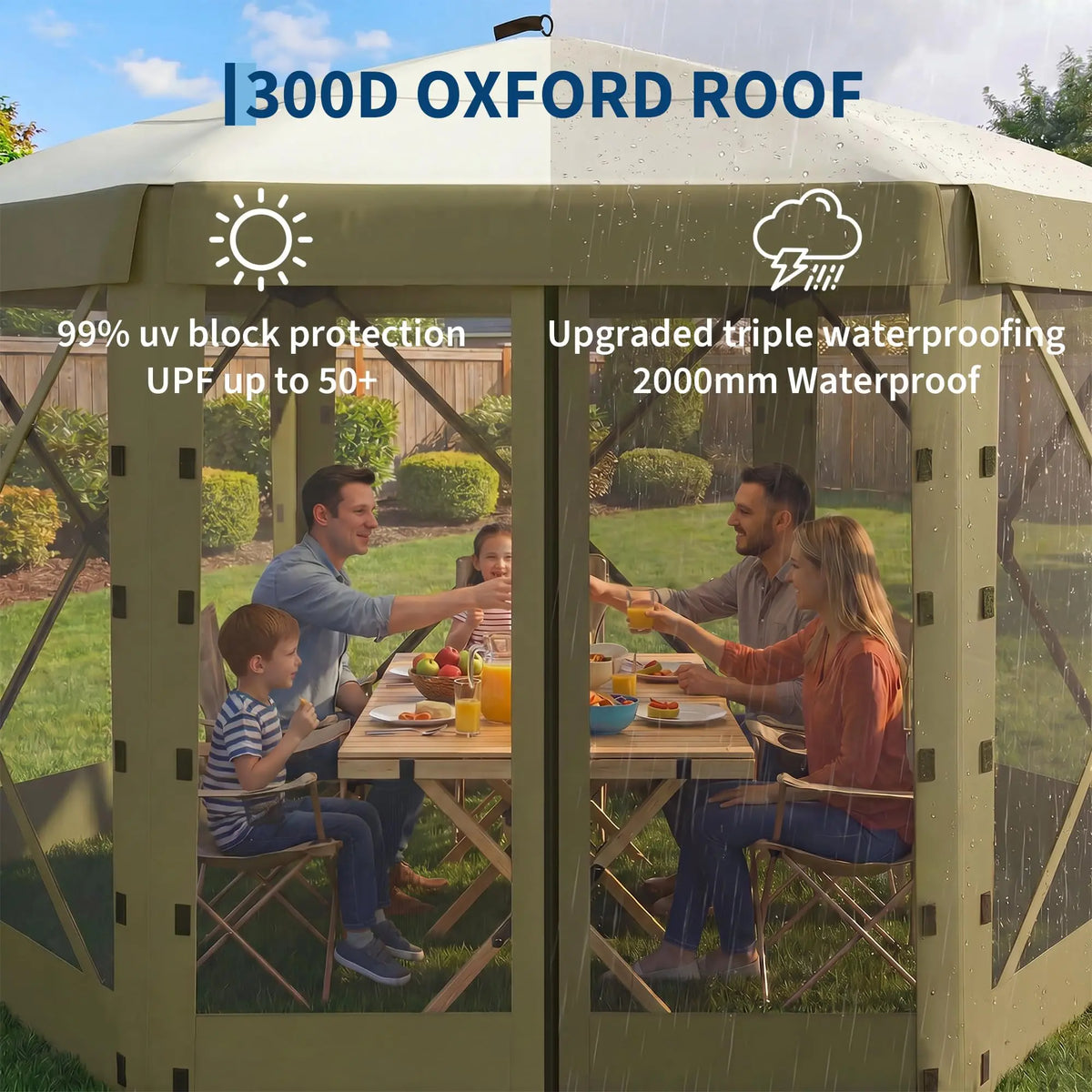 Screened Pop-Up Gazebo 11x11 ft