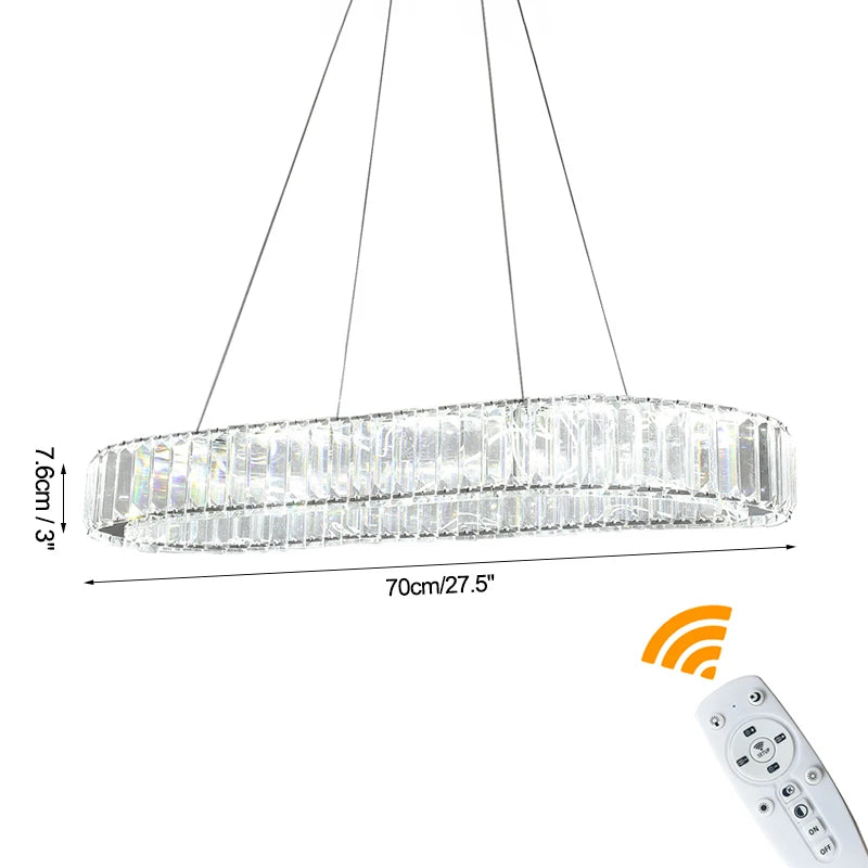 Crystal Rings Chandelier with Remote