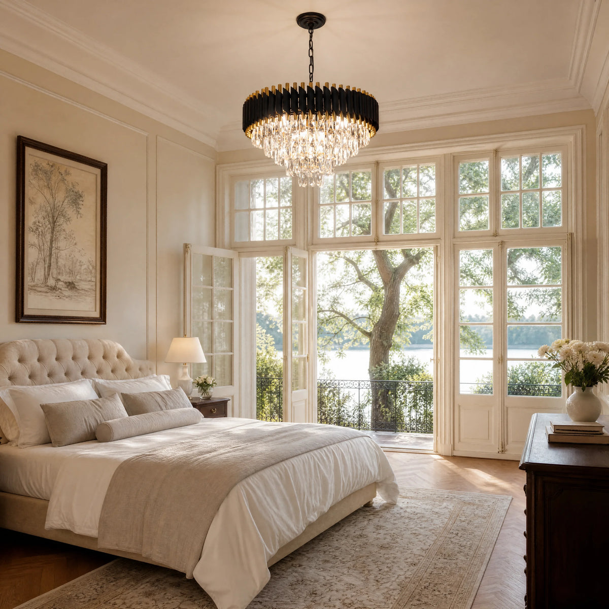 5-Tier Round Crystal Chandelier