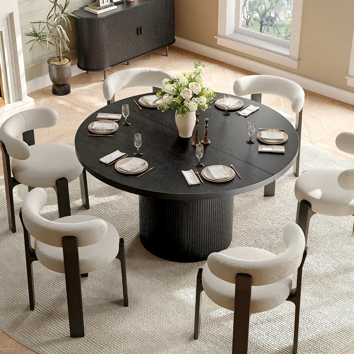 Fluted Round Dining Table