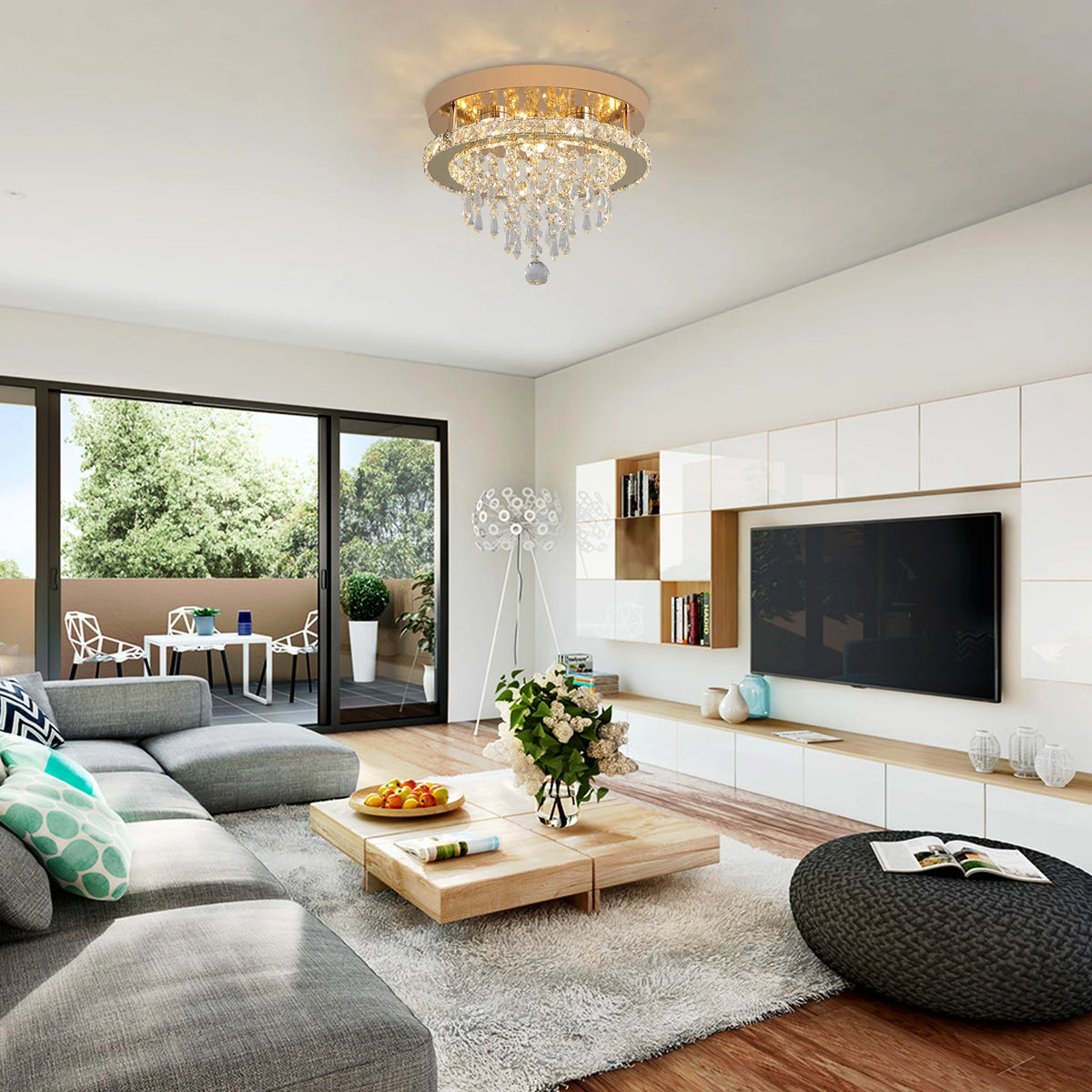Gold Crystal LED Chandelier
