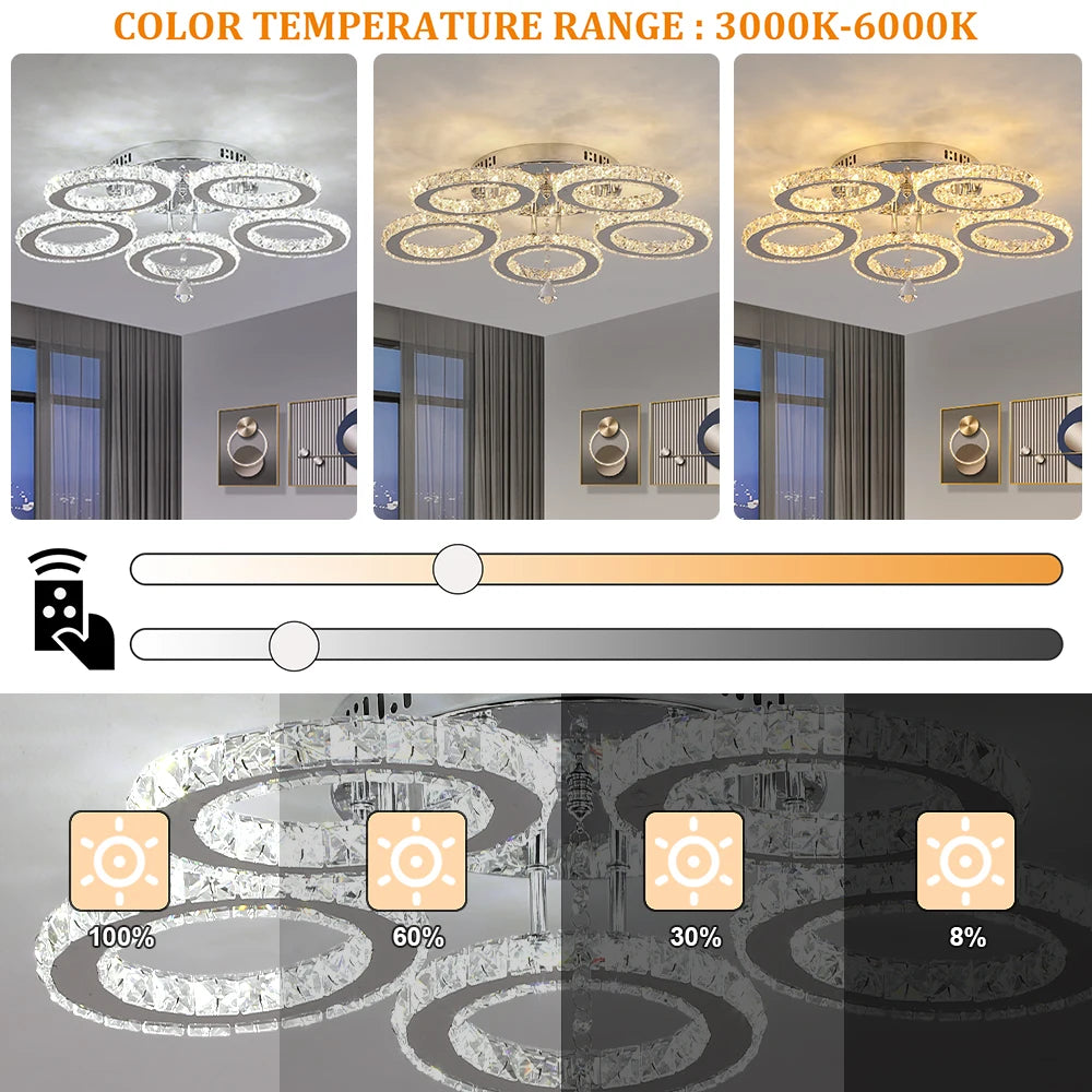 Smart K9 Crystal Ring Ceiling Light