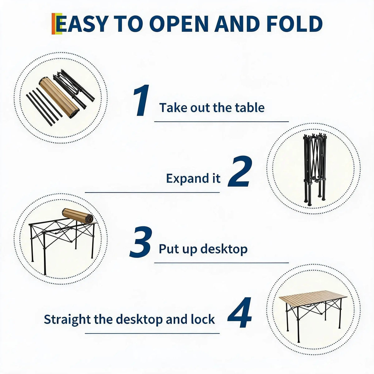Roll-Up Aluminum Camping Table