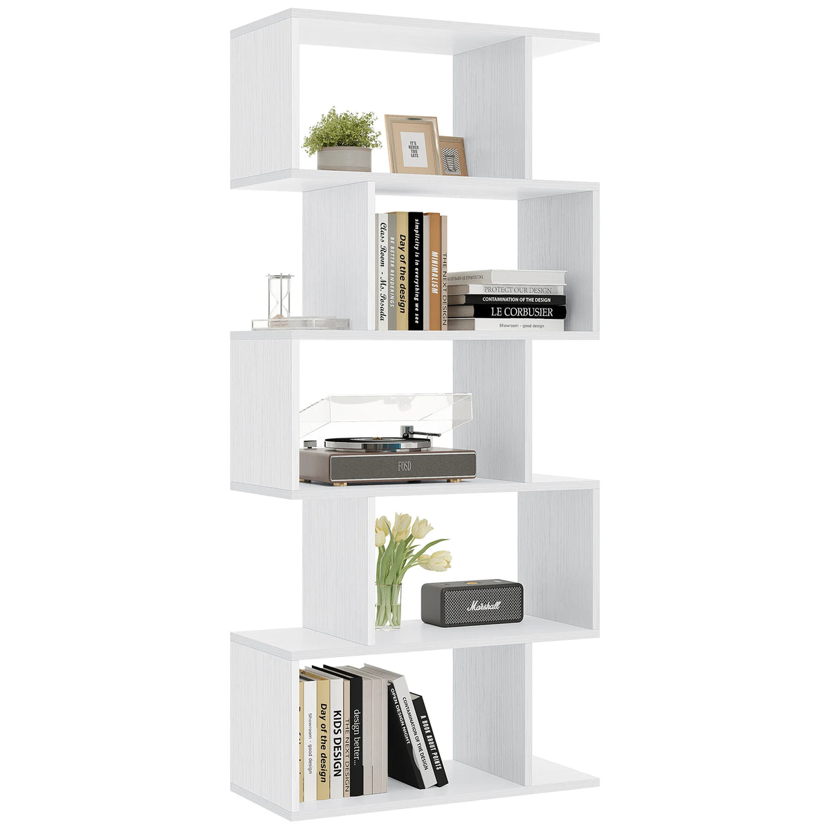 Geometric S-Shaped Bookcase