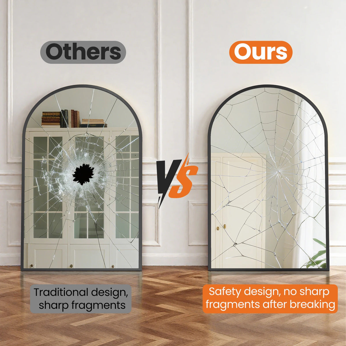 Arched Aluminum Wall Mirror