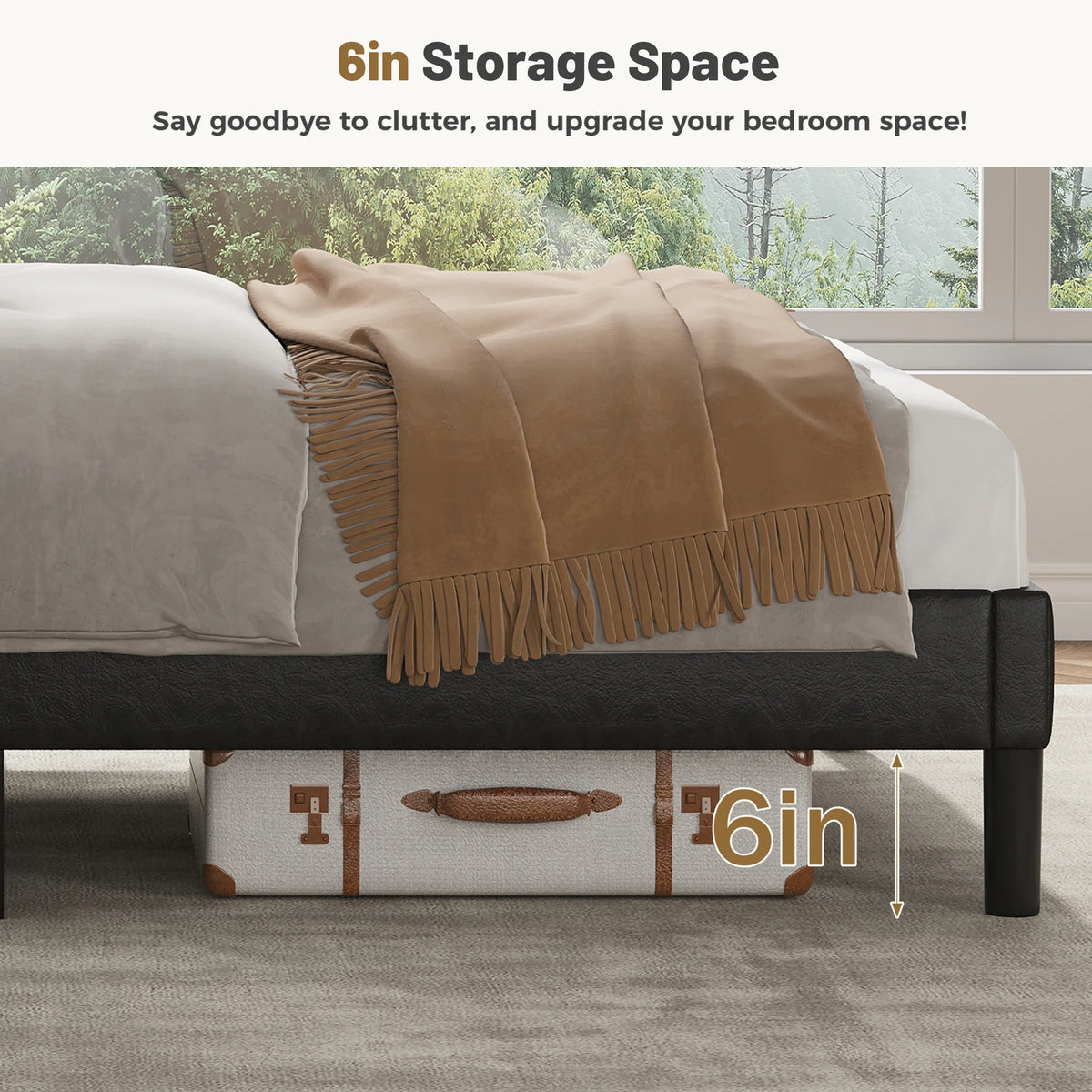 Wingback Leather Bed Frame