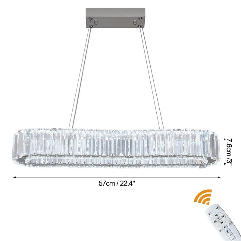 Crystal Rings Chandelier with Remote