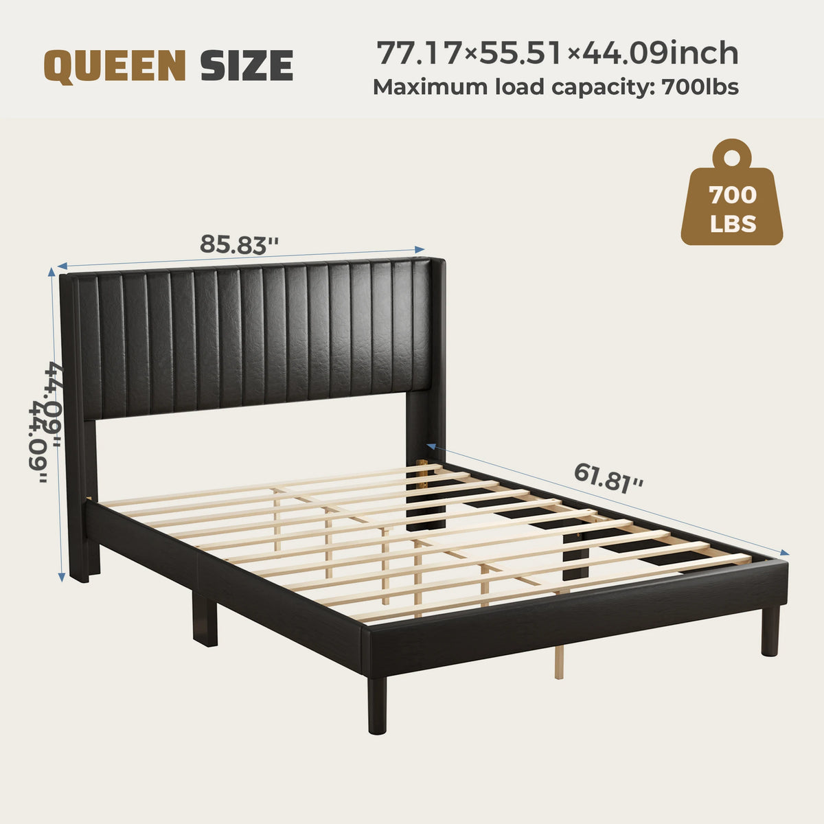 Wingback Leather Bed Frame