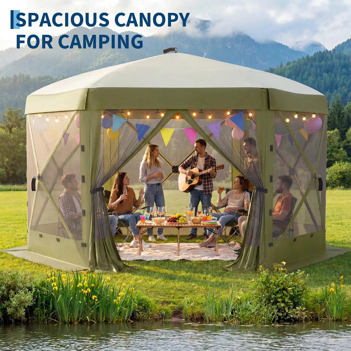 Screened Pop-Up Gazebo 11x11 ft