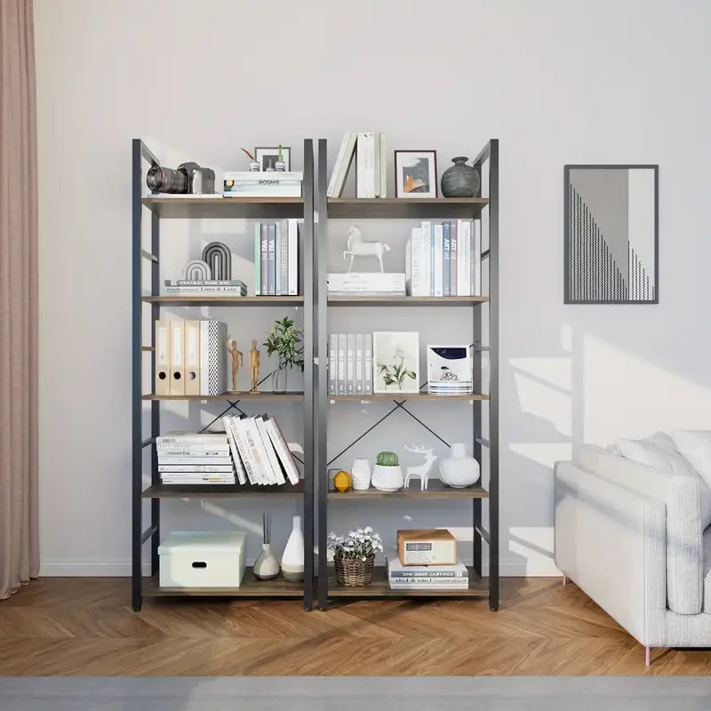 Vintage 5-Tier Bookshelf