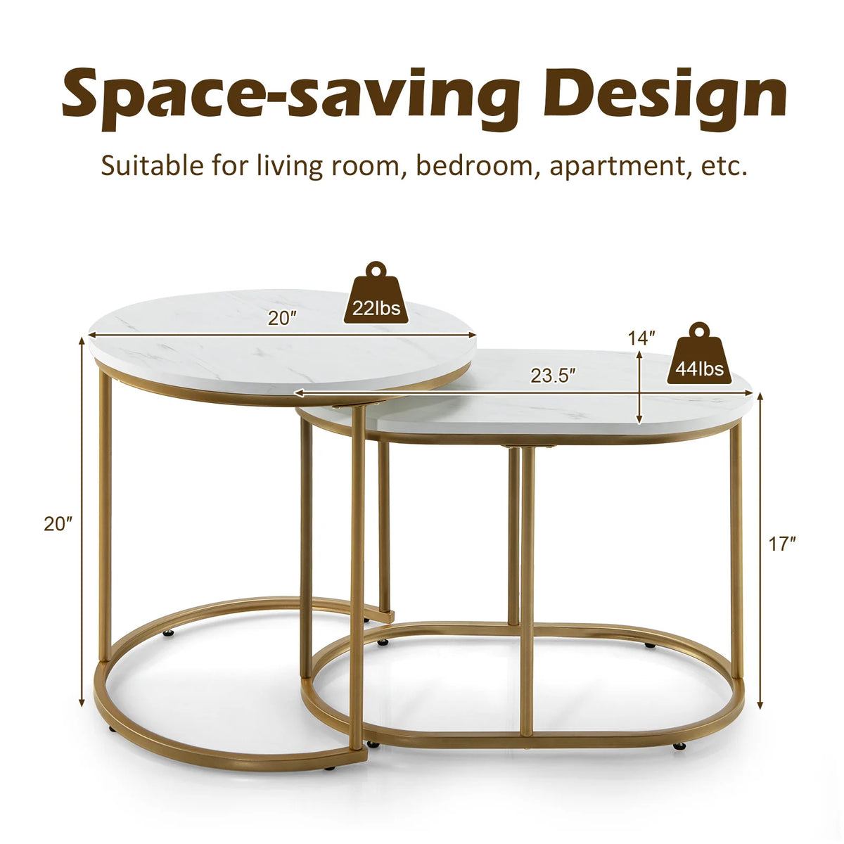 Marble Nesting Coffee Tables (Set of 2)