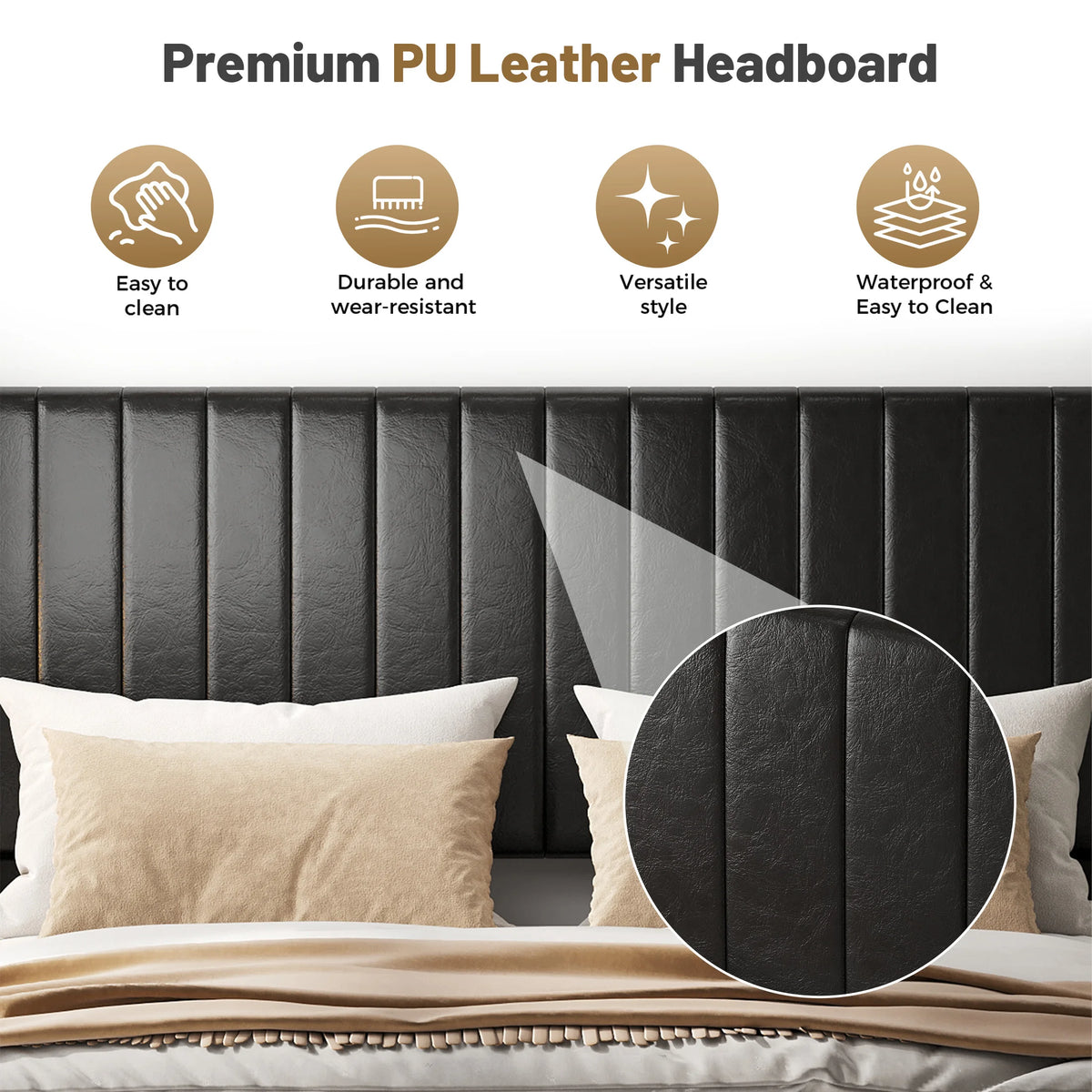 Wingback Leather Bed Frame